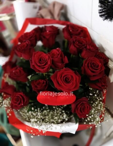3 Rose rosse cm 80